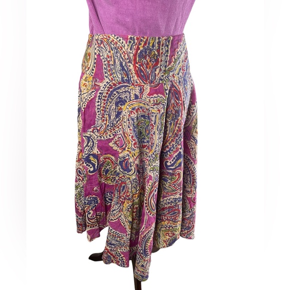 Lauren Ralph Lauren A-Line asymmetrical hem paisley print skirt - Picture 9 of 14